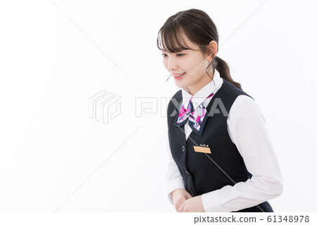Business woman Clerk Planner Bowing One bow Business woman Clerk Planner Bowing One bow 61348978