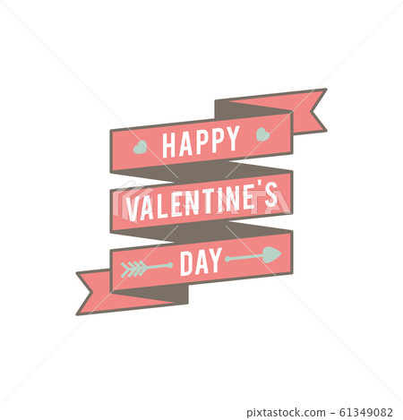 Valentines day badges and stickers. Vector illustration 61349082