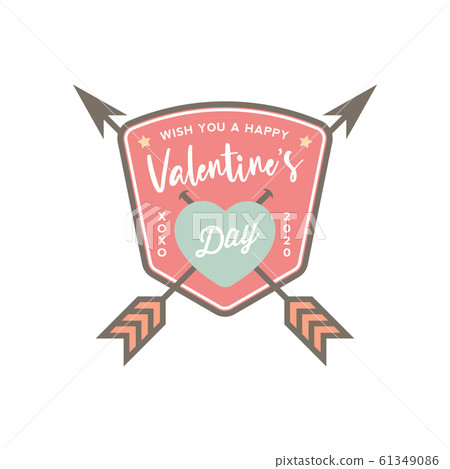 Valentines day badges and stickers. Vector illustration 61349086