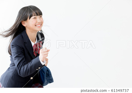 初中生高中女子西裝外套學校參加奔跑破折號 61349737