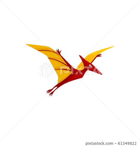 Cartoon Flying Dinosaur Pterodactyl Icon On Stock Vector (Royalty Free)  1314981488