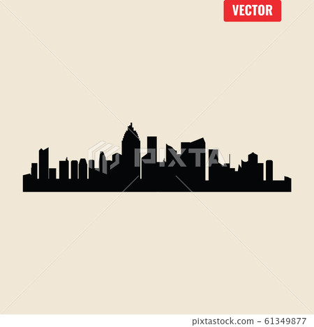 Set of vector cities silhouette 61349877