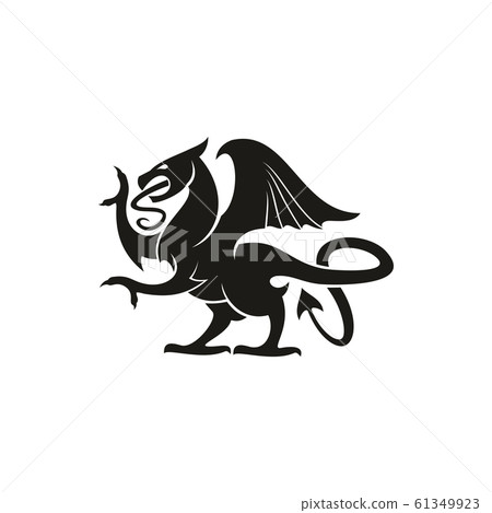 Dragon gryphon isolated heraldry beast animal Dragon gryphon isolated heraldry beast animal 61349923