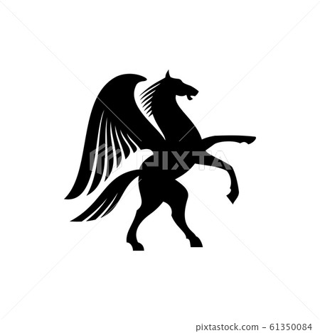 Unicorn or pegasus isolated winged animal horse Unicorn or pegasus isolated winged animal horse 61350084