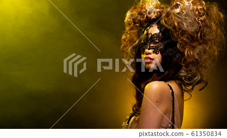 Fashion Asian Woman Tan skin black hair beautiful 61350834