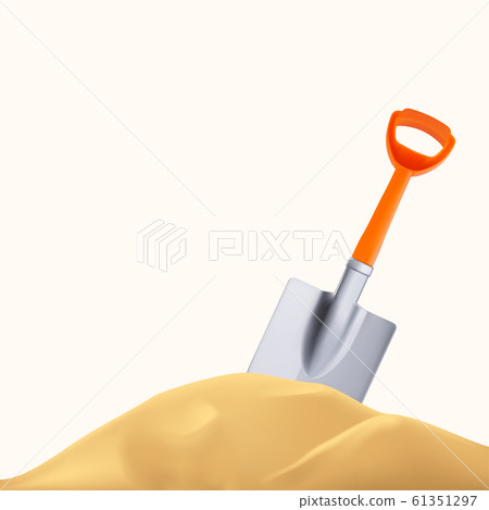 orange plastic shovel and sand hill orange plastic shovel and sand hill 61351297