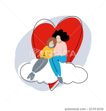 Two women in love. Valentines day card. 61351638