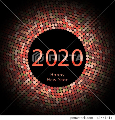 Happy New Year 2020 dot background. Calendar decoration. Greeting card. Chinese calendar template for the year of mouse. Vector illustration eps10 Happy New Year 2020 dot background. Calendar decoration. Greeting card. Chinese calendar template for the year of mouse. Vector illustration eps10 61351813