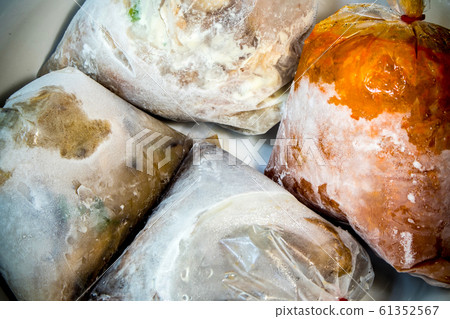 Frozen food in packaging plastic bags 61352567