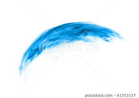 Blue powder splash in the shape of feather. Blue powder splash in the shape of feather. 61353137