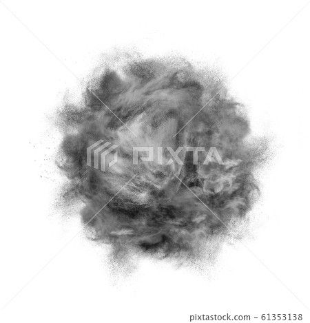 Dark grey powder splash of abstract shape. Dark grey powder splash of abstract shape. 61353138