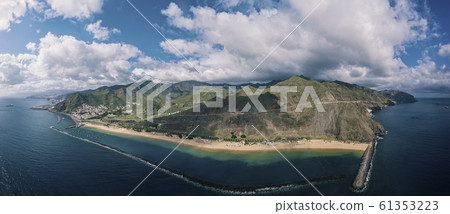 Playa de las Teresitas Aerial view 61353223