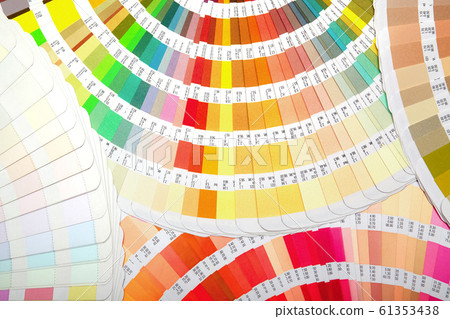 Many color charts spread in a fan shape. Color, colorful, design, coordinate, image Many color charts spread in a fan shape. Color, colorful, design, coordinate, image 61353438