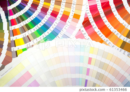 Many color charts spread in a fan shape. Color, colorful, design, coordinate, image 61353466