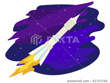 Space rocket soared into the sky to the stars. Vector isolated illustration. Space rocket soared into the sky to the stars. Vector isolated illustration. 61353788