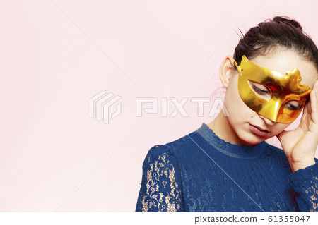 Portrait of beautiful woman in evening dress and 61355047