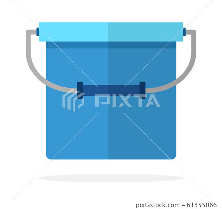 Fishing bucket flat isolated vector Fishing bucket flat isolated vector 61355066