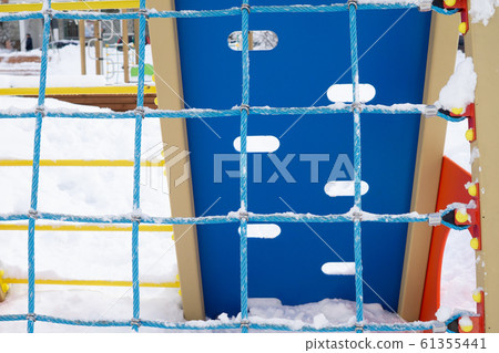Dormitory area with playround in winter Dormitory area with playround in winter 61355441