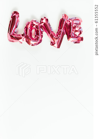 Love concept. Inflatable pink balloon with letters 61355552