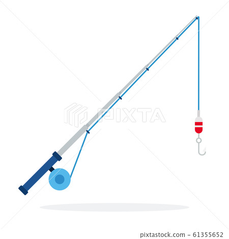 Spinning for fishing flat isolated 61355652