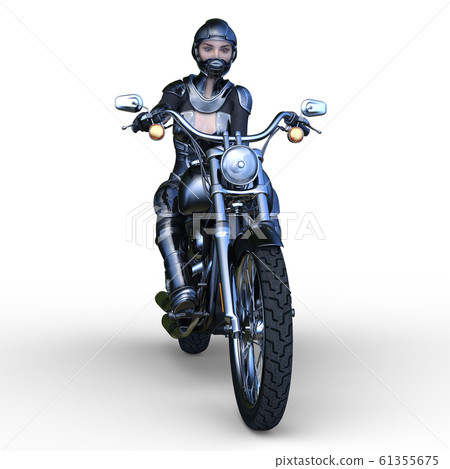 Bike and rider 61355675