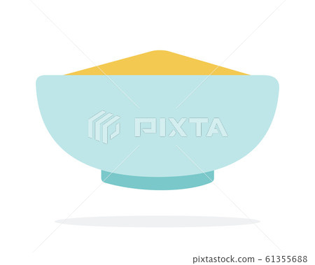 Corn groats in a deep dish vector flat isolated 61355688