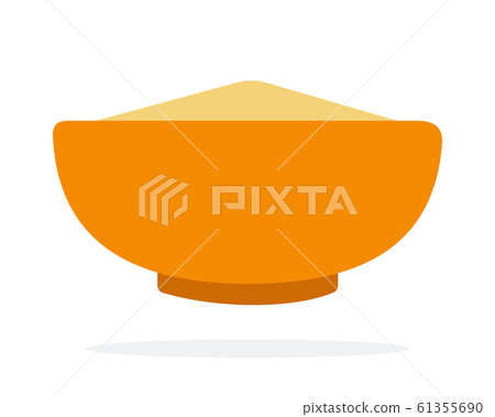 Grain cous cous in an orange dish flat isolated 61355690