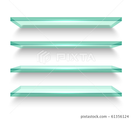 Realistic horizontal windows or shelves, shelf 61356124