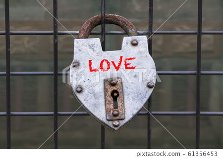 hanged love padlock on a fence of bridge for hanged love padlock on a fence of bridge for 61356453