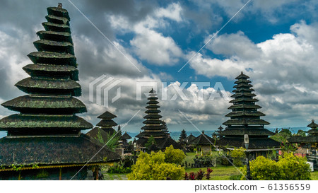 Roofs in Pura Besakih Temple in Bali Island, Indonesia Roofs in Pura Besakih Temple in Bali Island, Indonesia 61356559