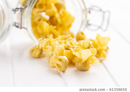 Italian stuffed pasta. Sacchettini pasta. 61356650