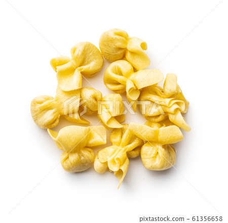 Italian stuffed pasta. Sacchettini pasta. Italian stuffed pasta. Sacchettini pasta. 61356658