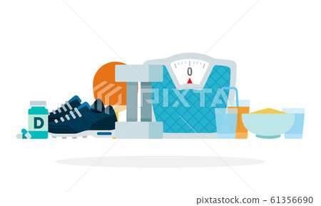 Kit of Sports equipment vector flat isolated 61356690