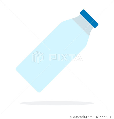 A bottle of milk at an angle flat isolated 61356824