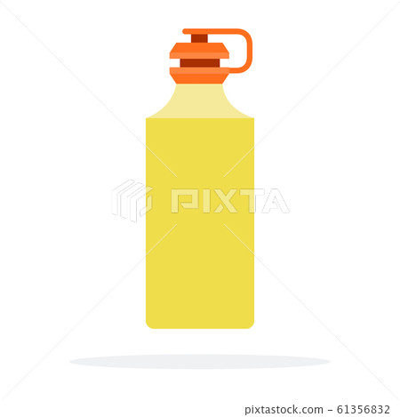 Yellow sports bottle for water flat isolated 61356832