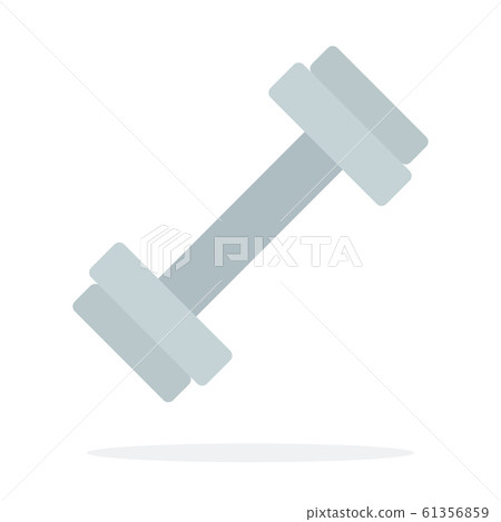 Iron dumbbell for fitness vector flat isolated Iron dumbbell for fitness vector flat isolated 61356859