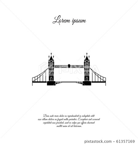 London Bridge Vector Icon Sign Symbol Stock Illustration