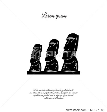 Moai Statues Easter Island Icon Vector Stock Vector (Royalty Free)  1426845539