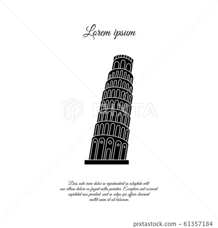 Leaning Tower of Pisa vector icon, sign, symbol 61357184