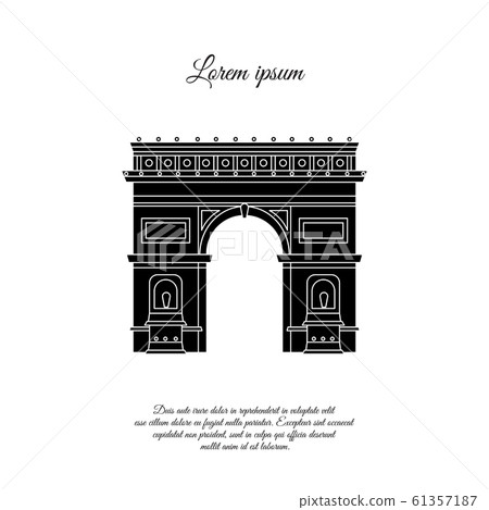 Arc de Triomphe in Paris vector icon, sign, symbol 61357187