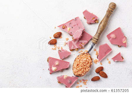 Pink or ruby chocolate, trendy food 61357205