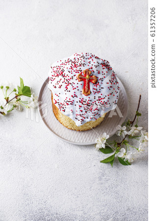 Traditional Easter cake with topping 61357206