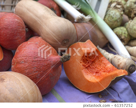 pumpkins and vegetables at a local market pumpkins and vegetables at a local market 61357252