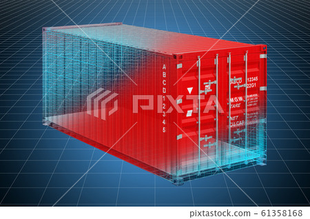 Visualization 3d cad model of cargo container 61358168