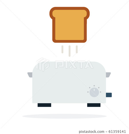 Toaster with jumps bread vector flat isolated 61359141
