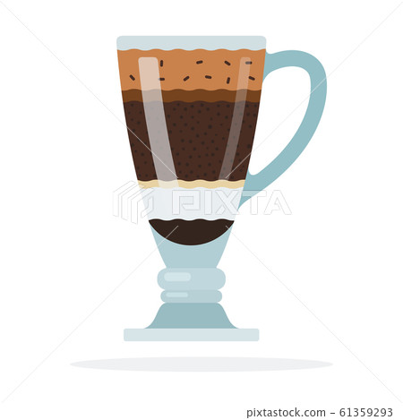 Coffee and milk shake with chocolate chips vector flat isolated Coffee and milk shake with chocolate chips vector flat isolated 61359293