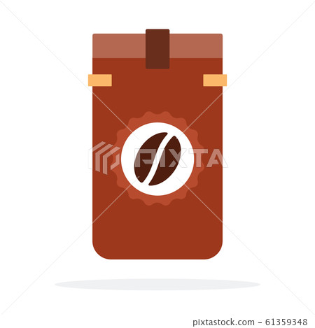 Dark Viennese coffee beans roasted in the package vector flat isolated Dark Viennese coffee beans roasted in the package vector flat isolated 61359348