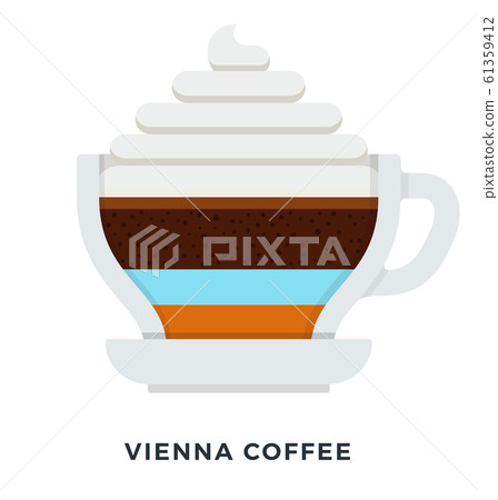 Vienna coffee mug vector flat isolated 61359412