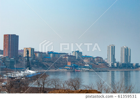 Vladivostok, Russia - Apr 25, 2018: View of the Vladivostok, Russia - Apr 25, 2018: View of the 61359531