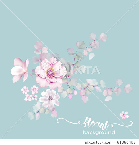 Elegant and beautiful watercolor flower material pattern 61360493